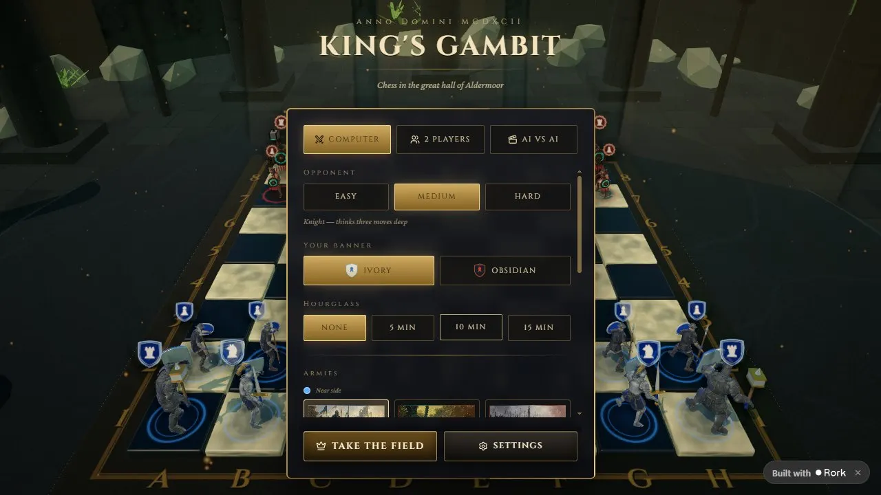 King's Gambit — Medieval 3D Chess